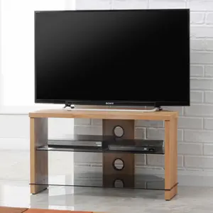 1050mm TV Stand Upto 55inch TV Tinted Glass Oak