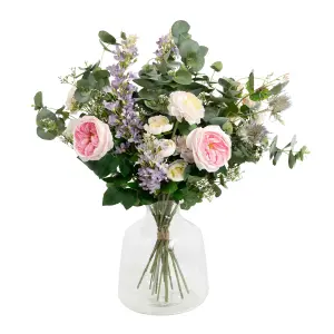 Blooming Artificial - 65cm / 2.25ft Purple / Cream Artificial Harmony Bouquet