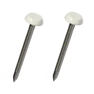 1000 x White UPVC 30mm Poly Top Pins Plastic Headed Fascia Fixings