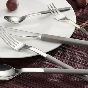 S 24 Piece Stainless Steel Cutlery Set, Service for 6 Grey