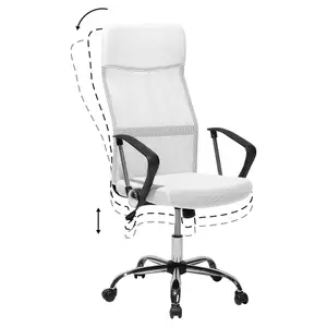 Beliani Minimalist Office Chair White DESIGN