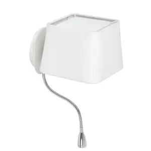 Luminosa Sweet 1 Light Indoor Wall Light White with Reading Lamp, E27