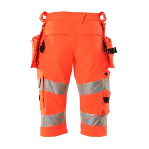 Mascot Accelerate Safe Stretch Shorts with Holster Pockets (Hi-Vis Red)  (32.5) (Leg Length - Regular)