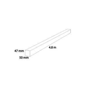 PACK OF 5 (Total 5 Units) - 47mm x 50mm Sawn Softwood Carcassing Treated Green Timber - 3600mm Length