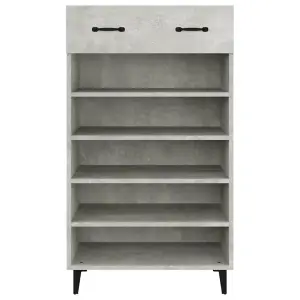 Shoe Cabinet Concrete Grey 60x35x105 cm Engineered Wood