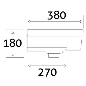 White Stone 580mm L x 568mm W White Ceramic Rectangular Sink with Overflow