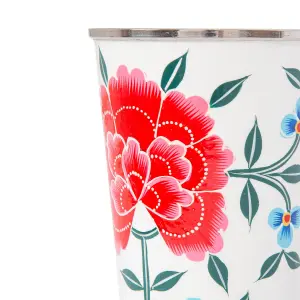 BillyCan Hand-Painted Picnic Cups - 300ml - Cotton Peony - Pack of 6