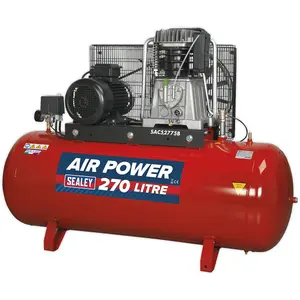 270 Litre Heavy-Duty 3-Phase Air Compressor with 7.5hp Motor and 2-Stage Pump System