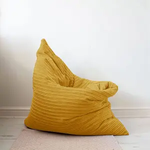 rucomfy Jumbo Cord Floor Cushion Beanbag - Mustard