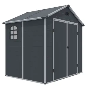 8 x 6 Double Door Apex Plastic Shed (Dark Grey)