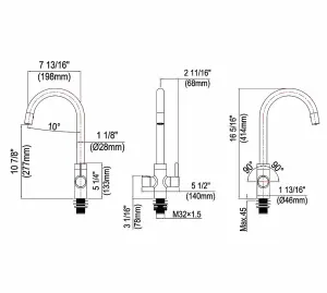 Liquida HT43MB 4 in 1 Matt Black Instant Boiling Water Kitchen Tap