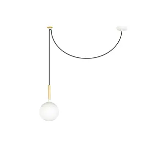 Luminosa Mine 1 Light Globe Ceiling Pendant White, Wood, E27