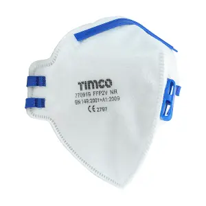 Timco - FFP2 Fold Flat Masks with Valve (Size One Size - 3 Pieces)