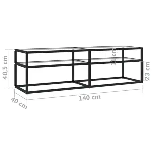 Berkfield TV Cabinet Transparent 140x40x40.5 cm Tempered Glass