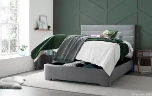 Kaydian Appleby Ottoman Storage Bed: Grey Fabric Contemporary Design with Spacious Storage