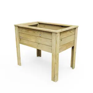 OutdoorGardens 1m Wooden Raised Deep Planter