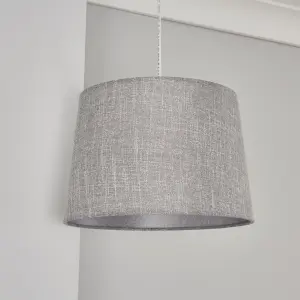 Inlight Petra Dark Grey Woven effect Slubby Light shade (D)30cm