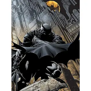 Batman Night Watch Canvas Print Black/Grey/Yellow (40cm x 30cm)