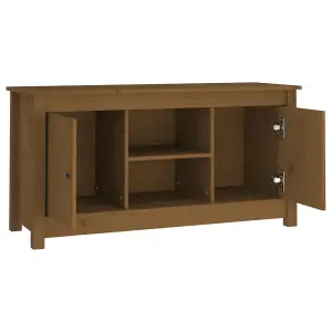 Berkfield TV Cabinet Honey Brown 103x36.5x52 cm Solid Wood Pine