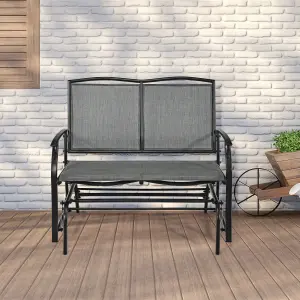 Costway 2-Person Patio Swing Glider Bench Outdoor Glider Loveseat Heavy-Duty Steel Frame