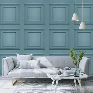 World of Wallpaper Oliana Panel Wallpaper Blue 8499