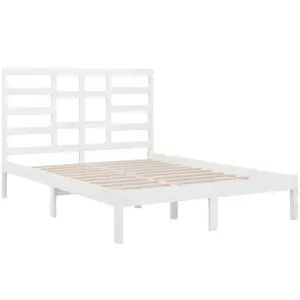 Berkfield Bed Frame White Solid Wood 120x200 cm