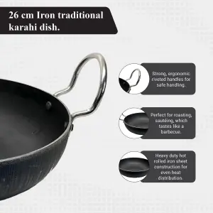 Buckingham Iron Regular Karahi Dish 26 cm