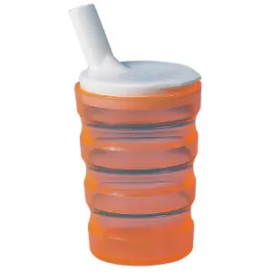 Ergonomically Designed Easy Grip Cup with Cap - Spill proof Nozzle - Orange