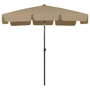 Berkfield Beach Umbrella Taupe 200x125 cm