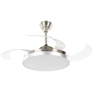 Ceiling Fan with Light Silver IBAR