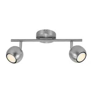 Nordlux Chicago 2 Indoor Bedroom Living Dining Bathroom Spot Light In Brushed Steel (Diam) 8cm