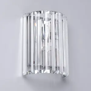 Litecraft Skydda Chrome Bathroom Curved Wall Light