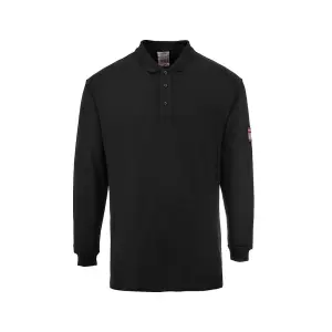 Portwest Flame Resistant Anti-Static Long Sleeve Polo Shirt