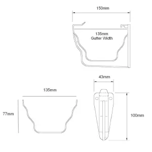 5 x Brown Ogee Fascia Gutter Brackets, Freeflow 135mm Rain Water Systems