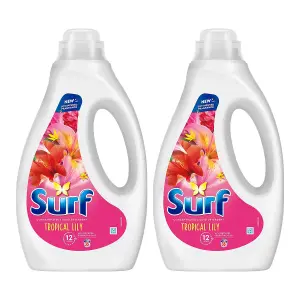 Surf Laundry Washing Liquid Detergent Tropical Lily 1.89 Litre, 70 Washes, 2Pk