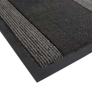 JVL Miracle Machine Washable Barrier Doormat 40x60cm Charcoal