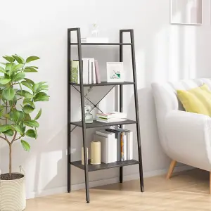 Berkfield 4-Tier Standing Shelf Black 56x35x140 cm