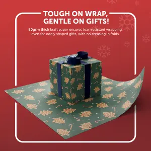 Kraft & Co 2 Pack Christmas Wrapping Paper Roll (Merry Chirstmas)