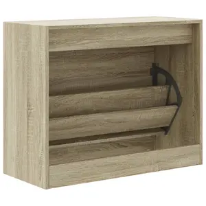 Berkfield Shoe Cabinet Sonoma Oak 80x34x63 cm Engineered Wood