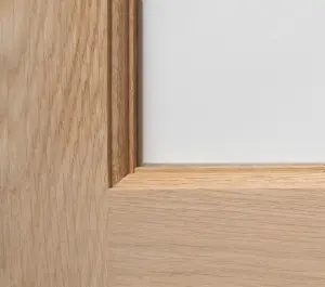 Modern 3P Panel Oak Clear Glzd Door 1981 x 762mm