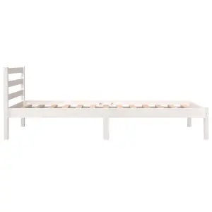 Berkfield Bed Frame Solid Wood Pine 90x190 cm White Single