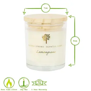 Soy Wax Scented Candle & Reed Diffuser Set - 130g - Lemongrass