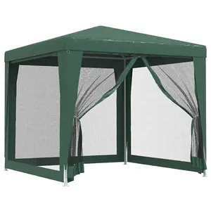 Berkfield Party Tent with 4 Mesh Sidewalls Green 2.5x2.5 m HDPE