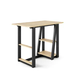 Penzance Desk in Light Brown / Black