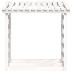 Berkfield Firewood Rack White 108x64.5x110 cm Solid Wood Pine