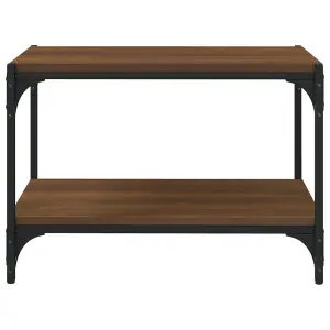 Berkfield TV Cabinet Brown Oak 60x33x41 cm Engineered Wood and Steel