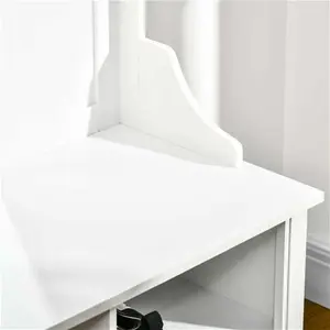 Portland White Standing Coat Rack With Shoe Storage