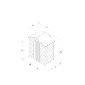 Overlap Pressure Treated 5 x 3 Apex Shed - No Window No