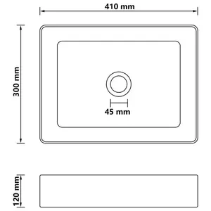 Metro Lane Kratz 300mm L x 410mm W Ceramic Rectangular Sink Cream