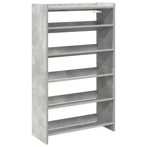 Berkfield Shoe Rack Concrete Oak 60x25x100 cm Engineered Wood